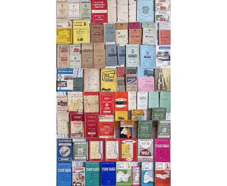 Very large quantity (c80) of 1930s-1970s BUS TIMETABLE BOOKLETS from operators S-U and including Southport Corp, South Shield