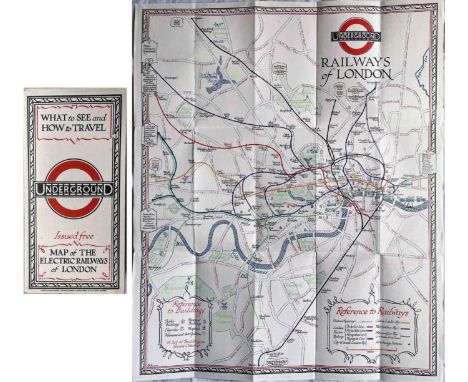 1928 London Underground MAP of the Electric Railways of London "What to see and how to travel". December (12/1928) edition de