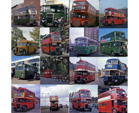 Large quantity (100+) of 4cm square, mainly Kodak, original 1960s-early 1970s COLOUR SLIDES of London buses (RT, RM, RF, RLH,