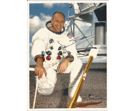 Apollo 12 Moonwalker Alan Bean signed 10 x 8 inch NASA Astronaut White Space Suit portrait photo. Good condition. All autogra