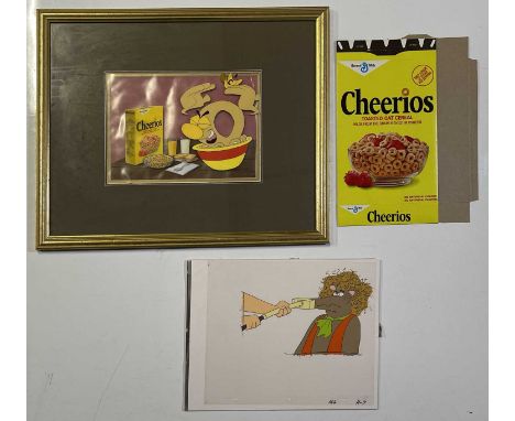 A pair of TV cartoon film celluloid to include an approx 32 x 27cm Hair Bear Bunch cel and a framed and mounted cel for a Che