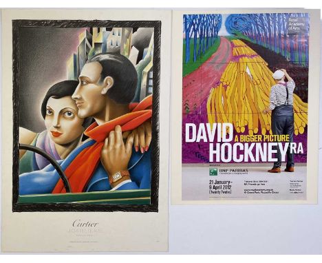 Two posters to inc 2012 Royal Academy exhibition poster for David Hockney (51x76cm affixed by tape to card), a 1985 published