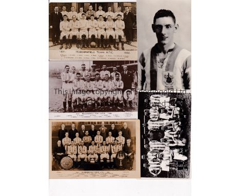 HUDDERSFIELD TOWN      Three b/w team group postcards, 2 different for 1921/2, one has 3 trophies and 1927/8, all issued by T