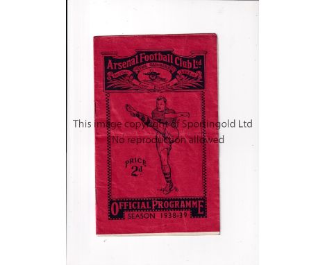 1939 FA CUP SEMI-FINAL AT ARSENAL      Programme for Portsmouth v Huddersfield Town 25/3/1939, slight horizontal crease.     