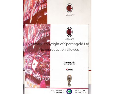 1995 EUROPEAN SUPERCUP / MILAN V ARSENAL      Official Milan Press Brochure with official 4 page programme and colour teamshe