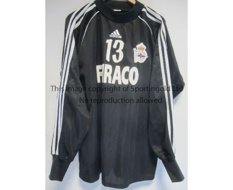 PETR KOUBA DEPORTIVO LA CORUNA MATCH WORN SHIRT       A black Adidas long sleeve goalkeeper shirt worn in the home UEFA Cup t