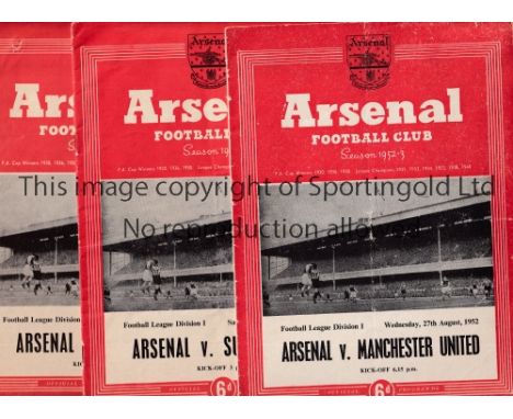 ARSENAL     Twenty six home programmes for Championship season 1952/3 including 21 League, 3 FA Cup and Friendlies v Tottenha