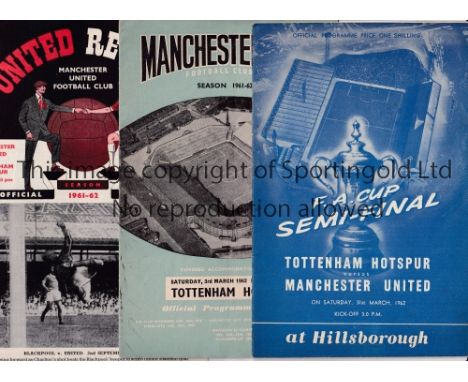 TOTTENHAM HOTSPUR   Nineteen away programmes for season 1961/2 v Arsenal, Villa, Birmingham Lge and FA Cup, Blackpool, Bolton