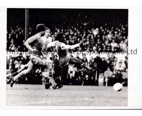 ARSENAL      Five b/w action Press photos with stamps on the reverse: 12" X 8" v Coventry 80/1, 11" X 7" v West Ham 83/4 and 