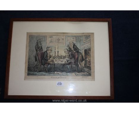 A George Cruickshank Engraving 'A Game of Chess' published by Thomas McLean.