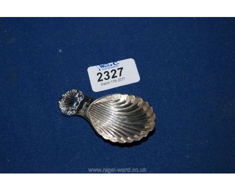 A Silver Shell Caddy Spoon, Birmingham 1977 and an Epns Pin cushion
