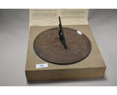 An 18th century Thomas Grice sundial dated 1705 freeman of the clockmakers company. With documentation from the Science Museu