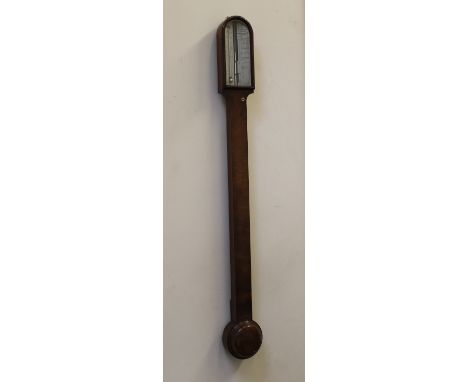 A VICTORIAN MAHOGANY STICK BAROMETER, by Tagliabue & Casella, London, circa 1845, the arched case with turned cylindrical cis