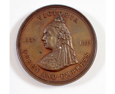 A Queen Victoria Canadian 1897 diamond jubilee bronze medal, 33g, 38mm diameter 