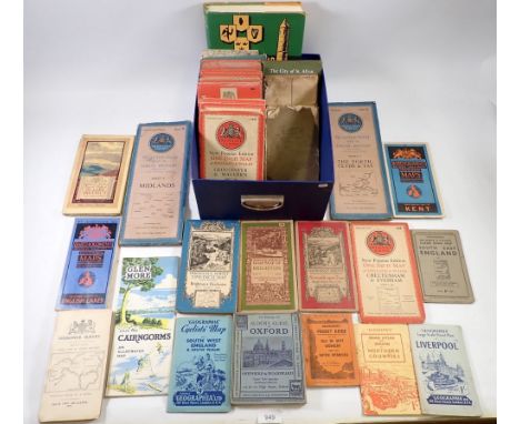 A box containing over 25 various vintage maps, pocket guides etc. including Ordnance Survey examples for Lake District, Westo
