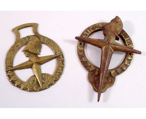 A Festival of Britain horse brass and door knocker 