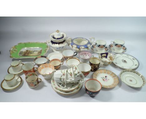 A collection of antique and later tea cups and tea wares - many lacking saucers and some damaged 