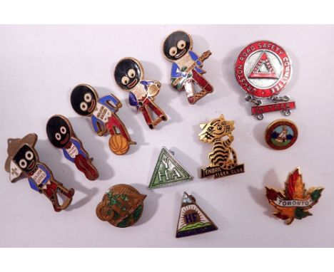 Five Robertson jam badges circa 1960s and various other enamel badges including Holiday Fellowship etc. Notice from the the-s