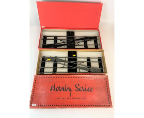 Hornby ‘O’ gauge - 2 boxes of pair of crossover points, r/h and l/h 