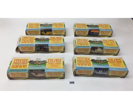 6 Boxed Limited Edition Vintage Model Collection from CO-OP 99 Tea Vehicles