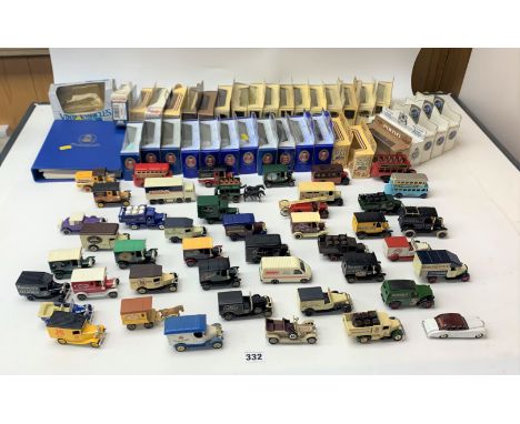 Quantity of mixed loose vehicles including  Lledo, Days Gone and advertising trucks, Oxford Diecast collectors catalogue and 
