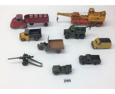 Dinky SuperToy 20 Tonne Lorry Mounted Crane, Louis Marx Articulated Lorry, Dinky Army Vehicles and Dinky Military Weapon, Cor