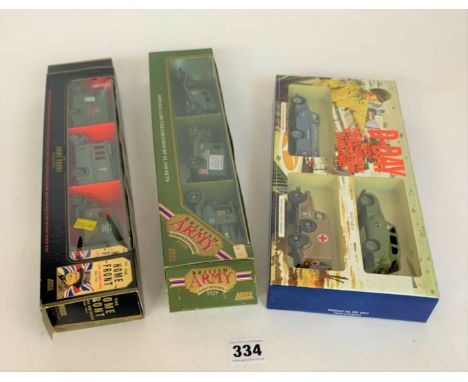 3 boxed sets – Lledo British Army Collection 1939, Lledo Home Front Collection and D-Day 50th Anniversary of Operation Overlo