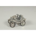 A novelty silver vintage car, 5cm.