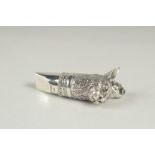 A .925 silver novelty rabbit whistle, 4cm.
