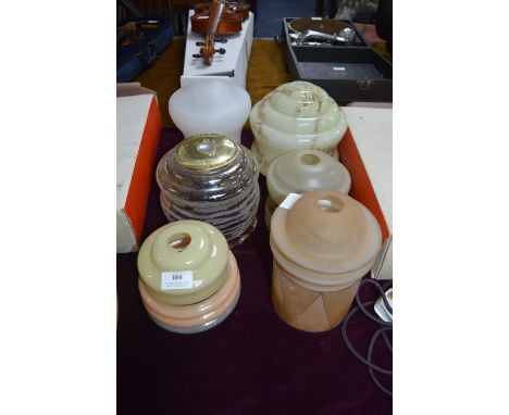 Six 1930s Glass Lamp Shades