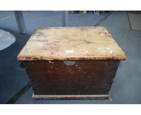 Small Victorian Pine Travelling Trunk