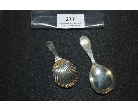 Two Hallmarked Silver Caddy Spoons 18g
