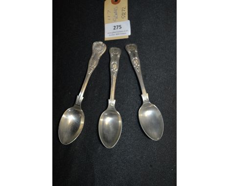 Three Hallmarked 1901 Silver Joseph Rogers &amp; Sons Spoons