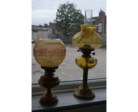 Two Copper &amp; Brass Oil Lamps