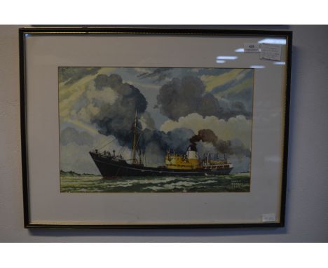 Framed Watercolour of the Saint Chad by Harold Whittaker 1988
