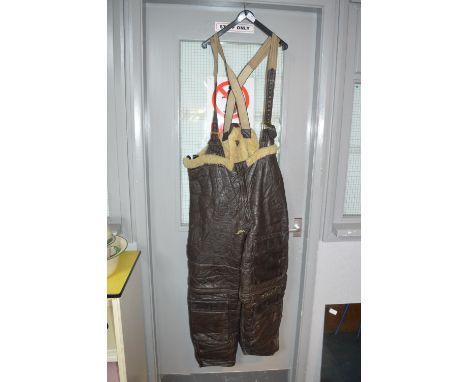 Pair of Leather Sheepskin Aviation Trousers by Gordon &amp; Ferguson Ltd