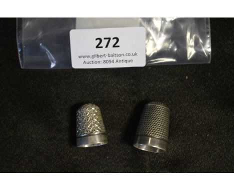 Two Silver Thimbles - Chester 1900 &amp; Birmingham 1876 Combined Weight 11g