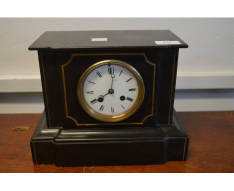 Black Slate Gilded Mantel Clock