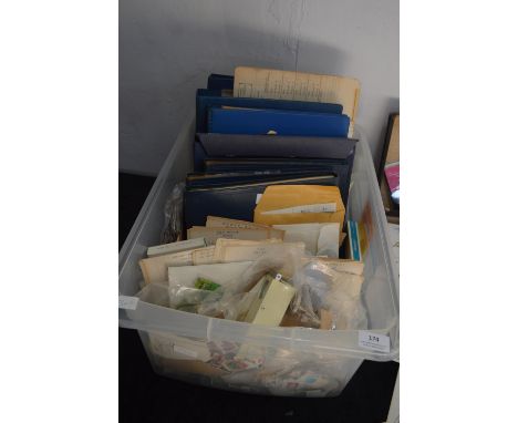 Box of Assorted Stamp Albums &amp; Loose Stamps etc