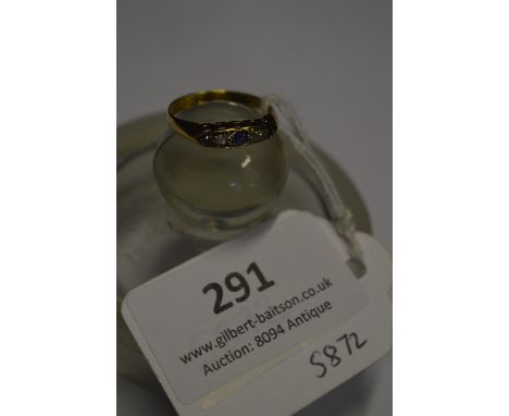 18ct Gold Diamond and Gemstone Dress Ring - 2.2g Size 0