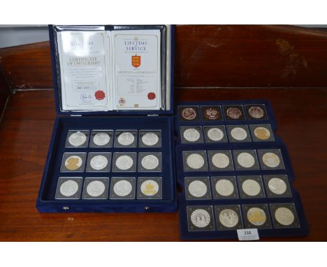 Westminster Mixed Crown Sized Silver Proof from Pacific Island &amp; Lifetime of Service £5 Coins