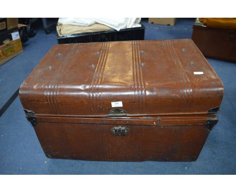 Tin Trunk Containing Assorted Vintage items