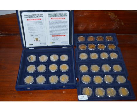 British Army Commemorative Collection 36 Crown Size Cupro Nickel with Gold Printing Coins