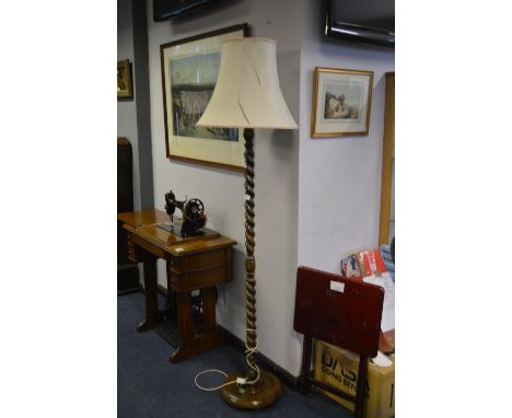 Barley Twist Oak Standard Lamp