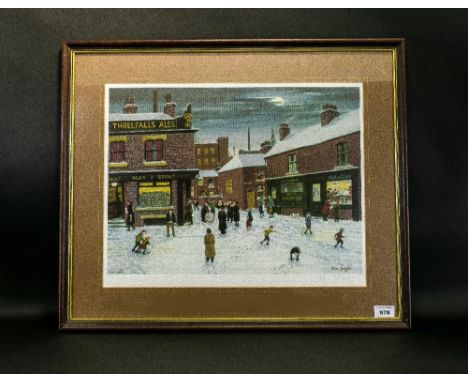 Tom Dodson 1910 - 1991 Artist Pencil Signed Ltd and Numbered Edition Colour Lithograph Print - Titled ' Silent Night '  Editi