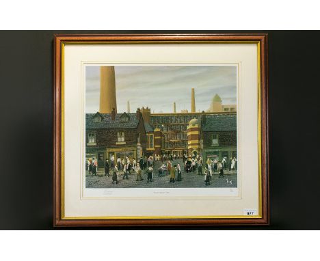 Tom Dodson 1910 - 1991 Artist Pencil Signed Ltd and Numbered Edition Colour Lithograph Print - Titled ' Dinner Time at T'Mill