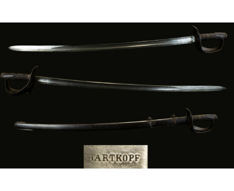 1860 Pattern Italian Heavy Cavalry Sword - Blade Is Signed Hartkopf Made In Germany For Use by Italian Cavalry. A Very Nice E