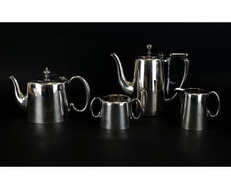 Mappin & Webb ( 4 ) Piece Tea Service. Comprises Hot Water Pot - 1.1/2 Pint, Approx 8 Inches High, Teapot - 1.1/2 Pint, Appro