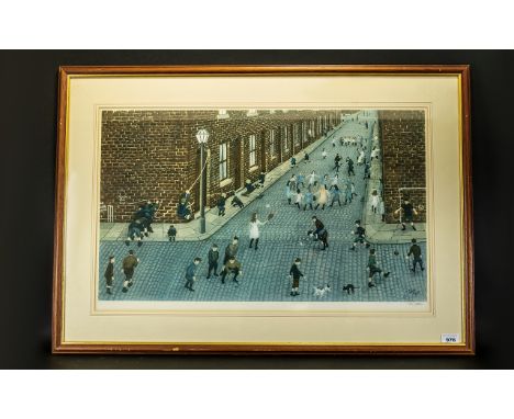 Tom Dodson 1910 - 1991 Artist Pencil Signed Ltd and Numbered Edition Colour Lithograph Print - Titled ' Street Games ' Salfor