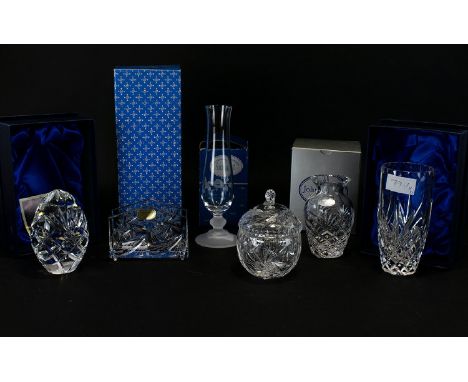 Collection of Good Quality Glassware Items. Includes 1/ Bohemia Crystal Small Vase. Approx 6 Inches High. 2/ Bohemia Small Gl